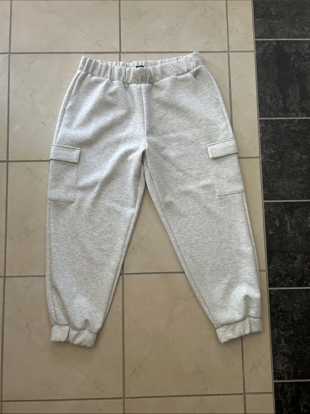 Mens XL Light Gray Cargo Joggers